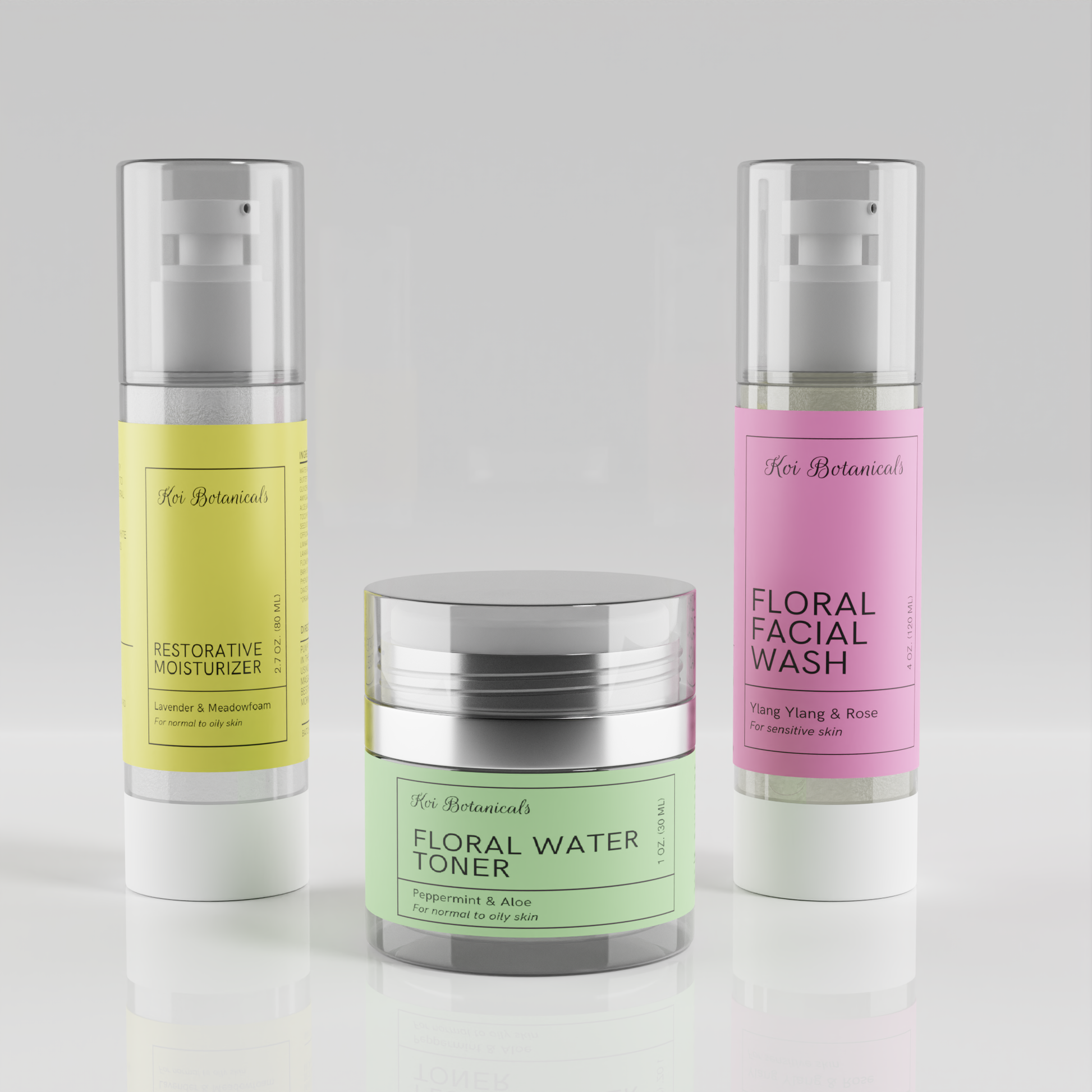 Glow Kit Express | 3 Step Facial Care System - Koi Botanicals Normal to Oily: Lavender + Meadowfoam